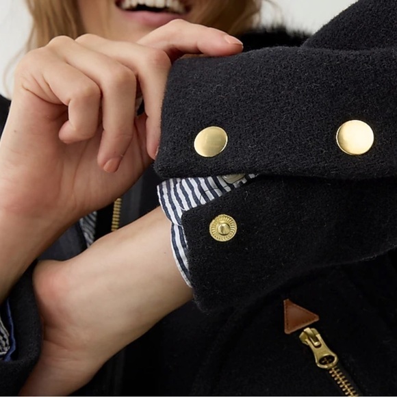 J. Crew New chateau parka Italian stadium-cloth coat BM948 Black 6 - Picture 5 of 13